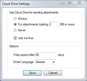 Outlook Plug-In for Windows (/) 67 You can now attach data to your e-mail and automatically save it in Storebox by clicking on «Convert Attachments» () and placing a link to the data in the