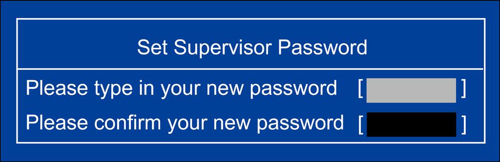 htm for details Options: Yes (default), No Security Settings This screen allows you to configure a supervisor password.
