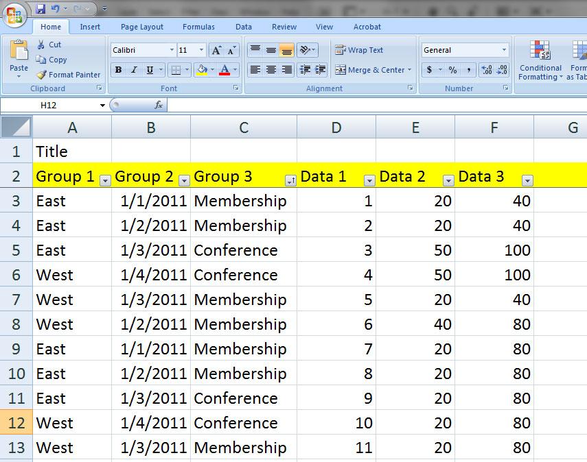 Excel 2007 Freeze Panes Here, we have selected row # 2 as our titles, and