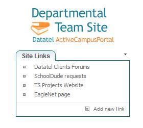 Create a Link Item Every member of your team will see all links added to Site Links.