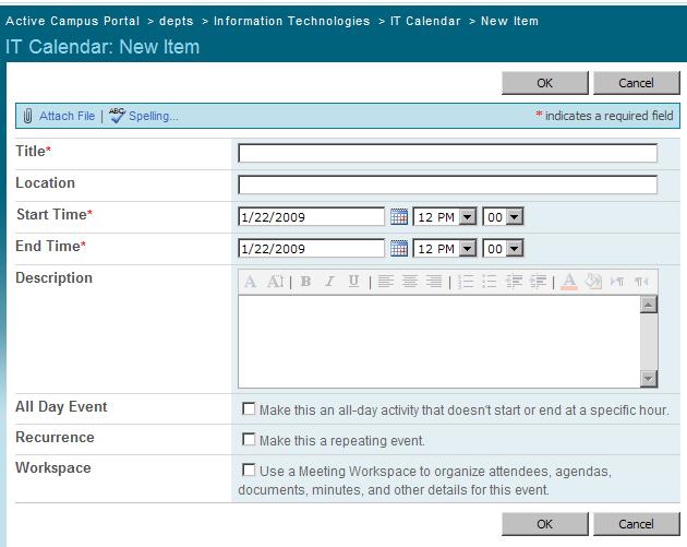 5. Click OK to save the calendar item. To change a list view a list view is a format for displaying items in a list.