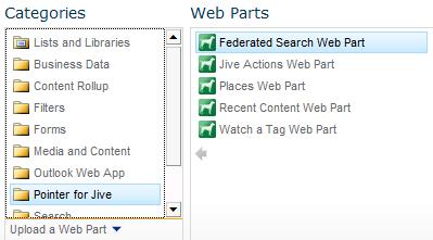 Depending on the web part, you may need to access the "editor" part (configuration panel) for each web part to select the Jive installation (see Managing Jive Installations) and update the unique web