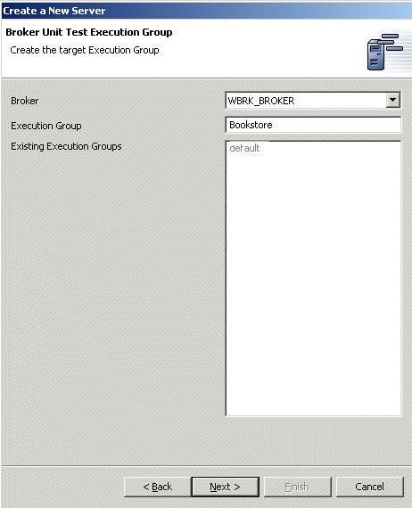 5. Create the execution group to contain the message flow application on the br