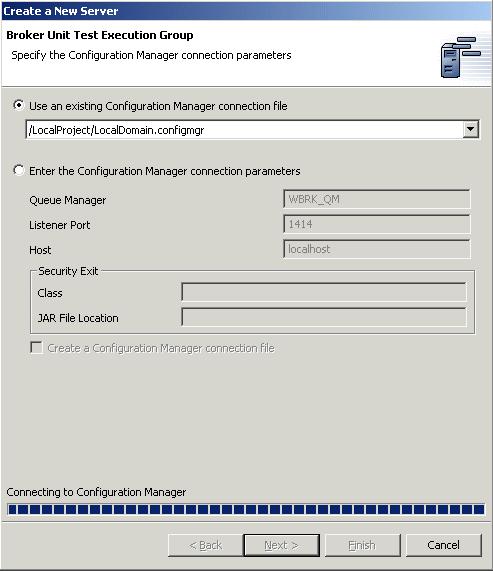 4. Click Next to accept the default Configuration Manager connection parameters