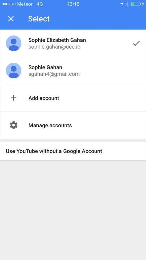 Option 1. Uploading to YouTube When you first access the YouTube app on your IOS device, you are asked to insert your email address. Your YouTube account will be linked to this email address.