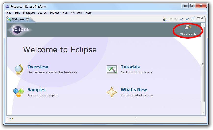 distribution. When started, Eclipse will ask for the Workspace Path.