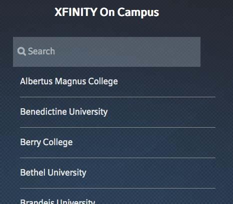 Step 4 Students will be directed to the XFINITY On Campus Storefront after