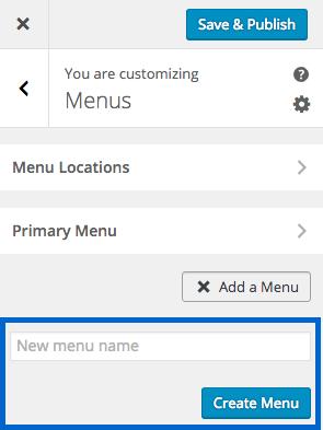 Click Add a Menu to create a new menu.