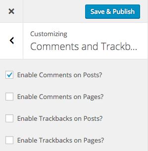 Comments and Trackbacks Genesis allows you to globally enable or disable Comments and Trackbacks on Posts and Pages.