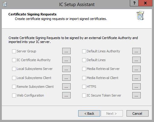 Chapter 12: IC Setup Assistant 203 Troubleshooting Do not manually copy the Server Group certificate and private key files from the designated existing CIC server to this CIC server.