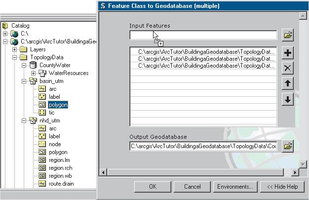 rch feature class to the Input Features text box of the Feature Class to Geodatabase (multiple) dialog box. The route.
