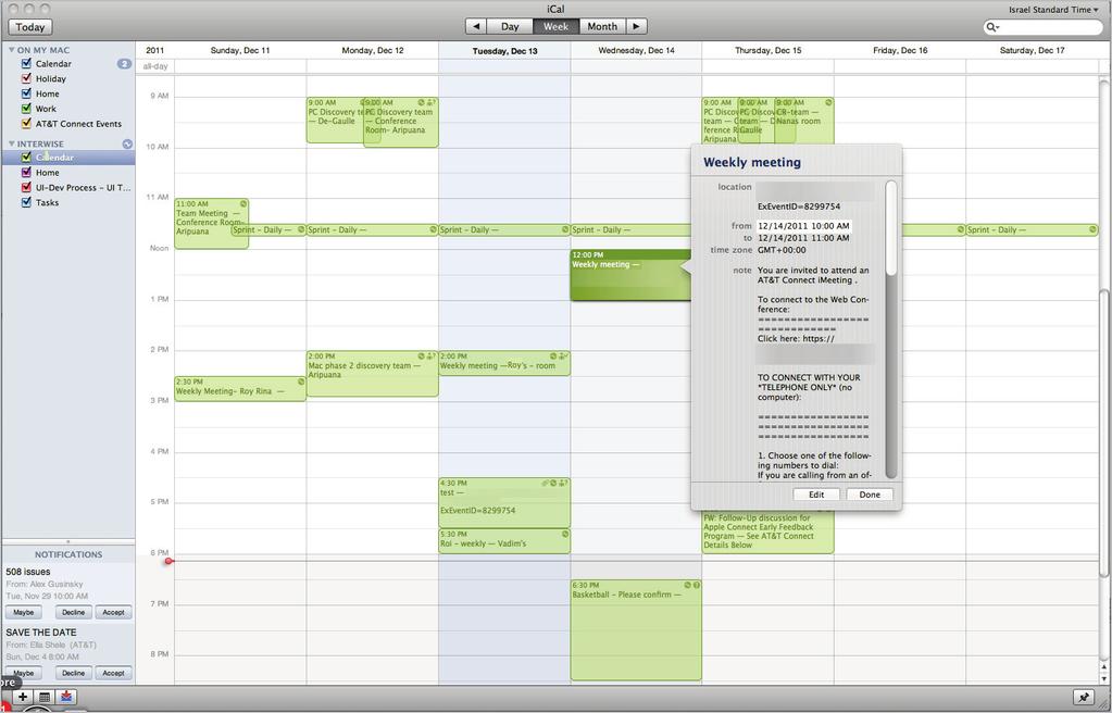 5. SCHEDULING A CONFERENCE (HOSTS) As the host, you can schedule a future conference using the Microsoft Outlook 2011 or ical applications. To schedule a conference (in ical): 1.