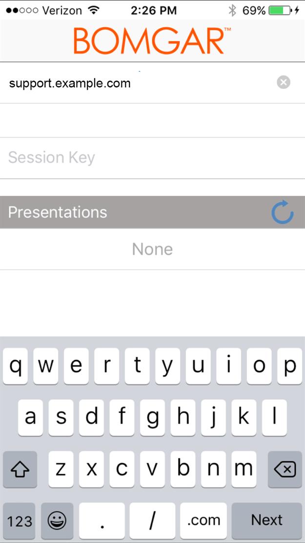 Join a Presentation from an ios Device In order to join a presentation, your attendee must download the Bomgar presentation app from the Apple App Store.