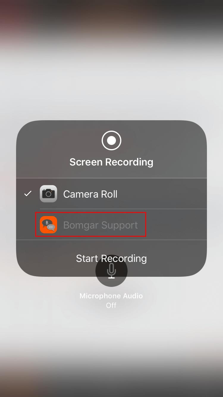 Firmly press the Screen Recording icon. 6.