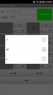 Set up Latching control mode: Click the icon of any channel. Choose L (Latching) control mode. Note: It requires two or more relays to be set as latching mode. The relays are interlocked.