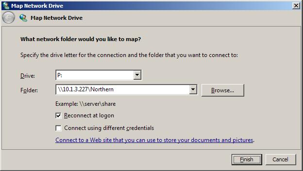 Accessing Volumes Mapping a Windows Network Drive to a CIFS Share Mapping a Windows Network Drive to a CIFS Share You can map a Windows network drive to a CIFS share on the Nasuni Filer.