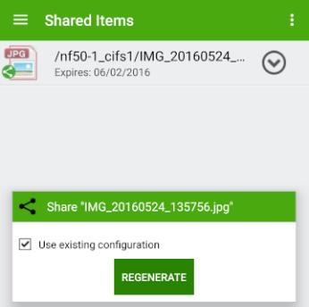 Accessing Volumes Nasuni Mobile Access You can change the expiration date, the password, and other features of the link. To retain the same link with the new features, tap Update.