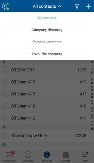 25 6. Mobile app Recents Your call history will be here, including calls you have made, received and missed. If you haven t called anyone back, the number will be shown in red.