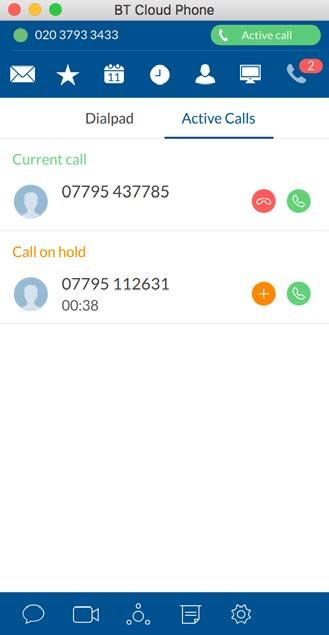 Any further calls will go direct to voicemail. The red number on the Calls icon tells you how many active calls (current calls, calls on hold and incoming calls) you have.