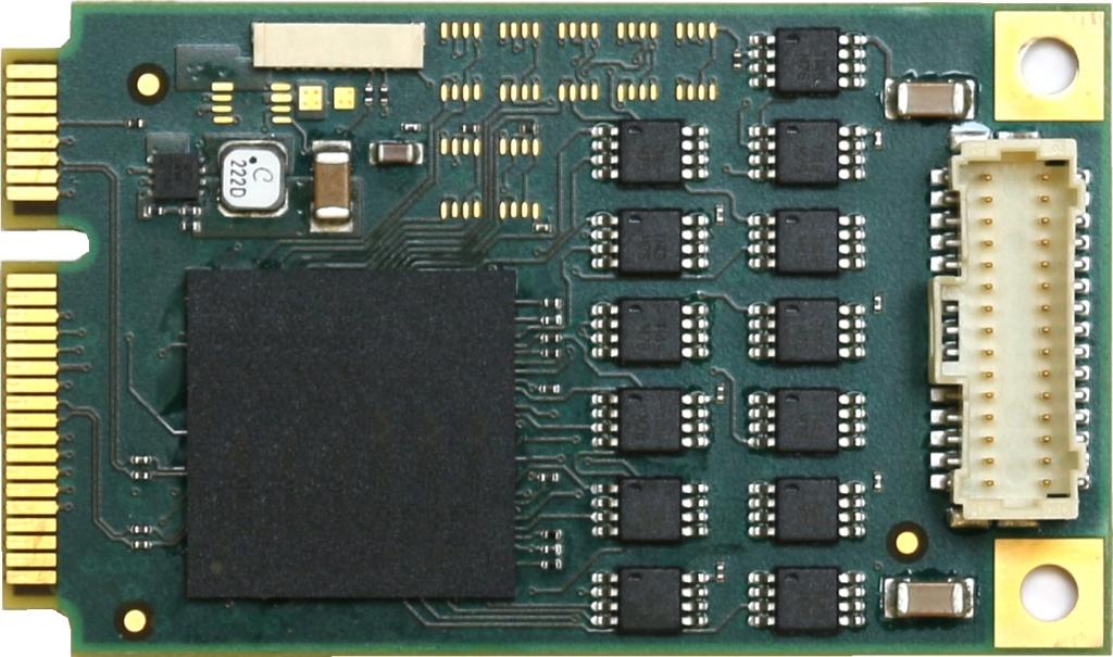 TMPE633 Reconfigurable FPGA with Digital I/O PCIe Mini Card TMPE633-12R Application Information The TMPE633 is a standard full PCI Express Mini Card, providing a user programmable Xilinx Spartan-6