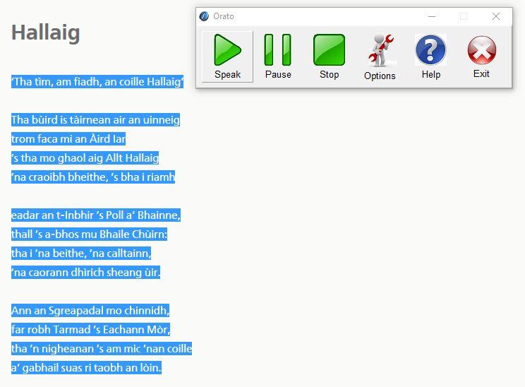 WordTalk highlights individual words as they are read, making it easier to follow the text. Using Ceitidh with Orato to read text from a web page. WordTalk can only be used with Word documents.