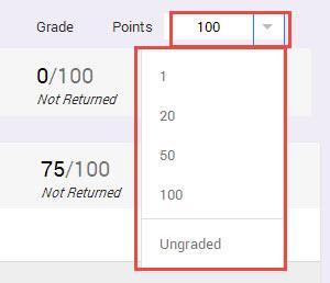 students. 7. Check the box next to the student or students whose grades you want to return.