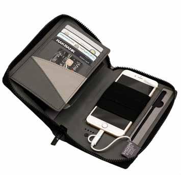 Consists of practical pockets to keep mobile phone, USB, Cards etc. Outside pockets allow you to keep your boarding pass and passport for easy access. Packed in a Santhome gift box. Be ready to fly!