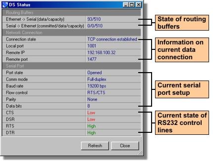 Software Manuals 184 Routing status dialog displays the following information: Current state of routing buffers.