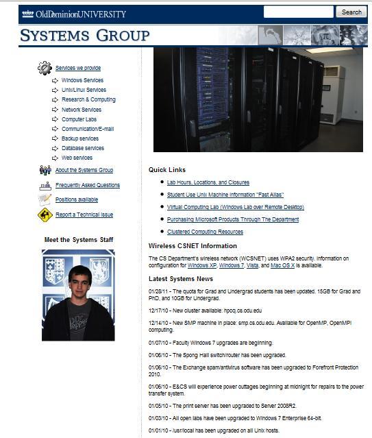 Systems Group Email: root@cs.odu.