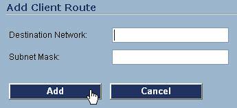 Adding a NetExtender Client Route NetExtender allows remote clients seamless access to resources on your local network. 1. Select the NetExtender > Client Routes page. 2.