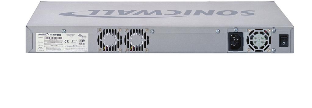 The Power LED on the front panel lights up green when you plug in the SonicWALL SSL-VPN 2000.