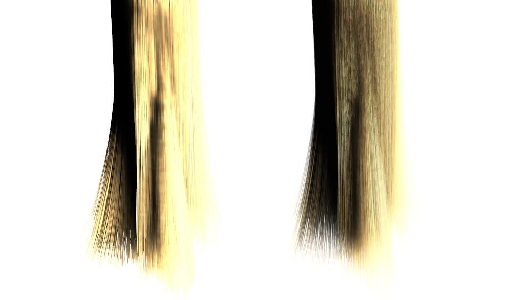 Importance of Transparency Hair is sub-pixel sized and transparent, alpha blending is