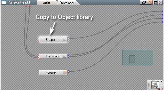 Select the Shape object, and then hold CTRL and click and drag to the Object Library to store the Shape object.