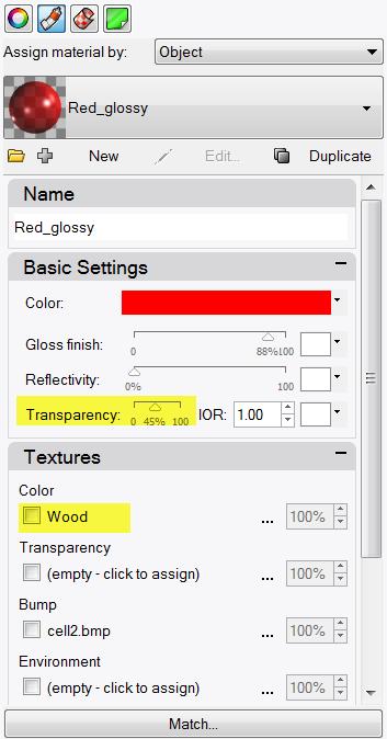 2 In the Basic Settings area of the Material Editor dialog box,