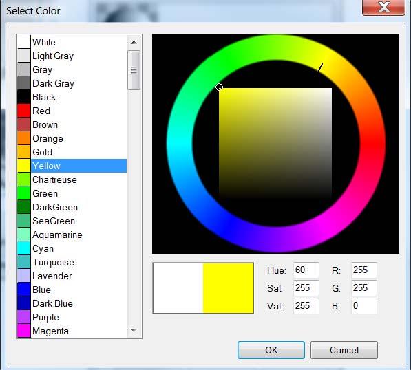 7 In the Select Color dialog box,