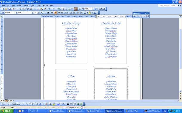 Depending on the number of guests sitting at your tables, you may need to adjust the font size to ensure that they fit the template.