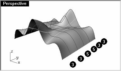 3 In the Loft Options dialog box, click OK. A single surface appears over the curves. The surface can be edited with control points.