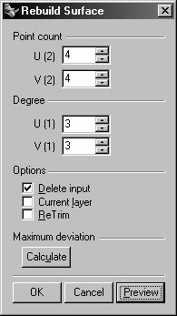 4 Select the two ends and delete them. 5 Select the top extracted surface. 6 From the Edit menu, click Rebuild.