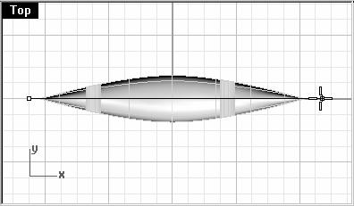 5 At the End of section prompt, with Ortho on, drag a line to the right and pick. A curve is generated on the surface. Repeat this at various locations.