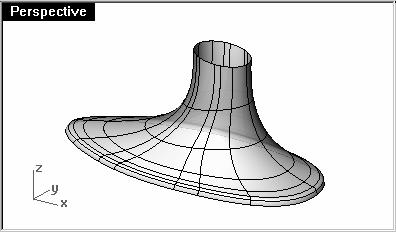 7 In the Sweep 2 Rails Options dialog box, click OK. A surface is created whose edges match the rail curves.