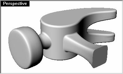 5 Use the Cap command (Solid menu > Cap Planar Holes) to make the tang a closed polysurface. 6 Save your model. To finish the hammer head: 1 Select the tang and the claw.