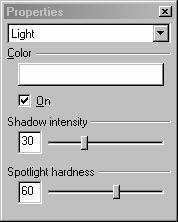 5 At the End of cone prompt, click to the right and slightly below the object in the Top viewport. This will be your secondary (fill) light. To assign properties to the light: 1 Select the new light.