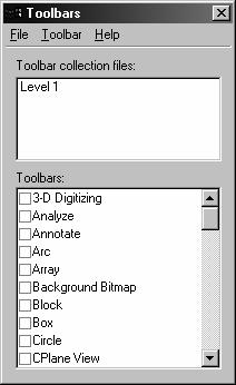 To show another toolbar: 1 From the Tools menu, click Toolbar Layout. 2 In the Toolbars dialog box, check Curve Tools to show the toolbar.