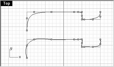 4 At the Next point ( Degree=3 Undo ) prompt, snap on the polyline guideline using the Near object snap until you get to the end.