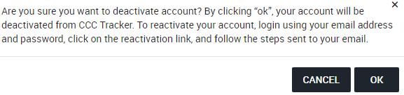 Participant: Deactivate Account 1. To deactivate your account, select My Profile menu icon, then click Deactivate Account button on the top right of the screen. 2.