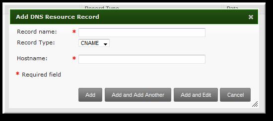 CHAPTER 17. IDENTITY: MANAGING DNS 4. Select the type of record to create in the Record Type drop-down menu. The required data is different, depending on the record type.