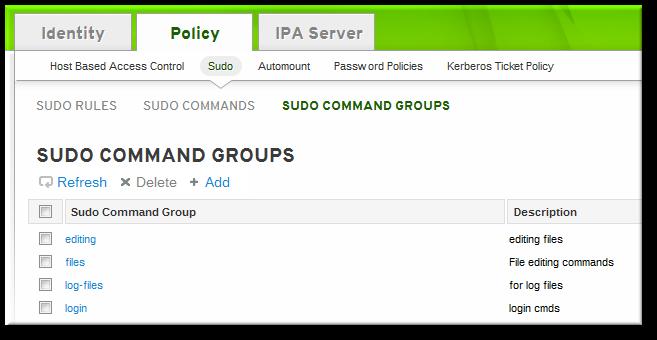 Identity Management Guide 4. Enter the name and description for the new command group. 5. Click the Add and Edit button to go immediately to the settings pages for the group.