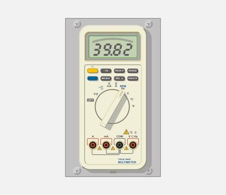 Accessories for RACK cabinets Digital multimeter 6U1526 Measurement: AC voltage, DC dual channel voltage, AC current, DC current, resistance, capacity, temperature, frequency, inductance, diode test,