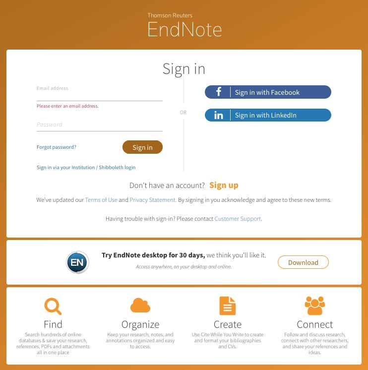 ABOUT ENDNOTE ONLINE/WEB/BASIC A free limited online version of EndNote.