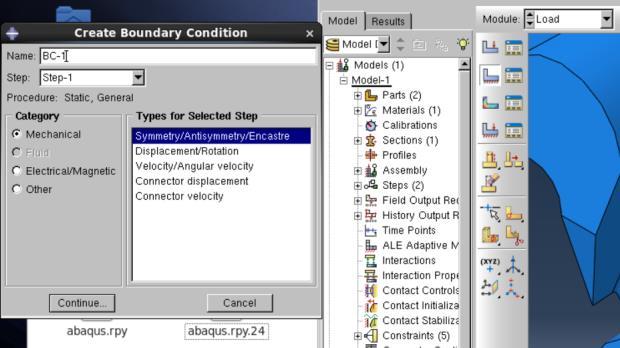 2 Add boundary condition(s) (BC): define Name, corresponding step and BC type ->